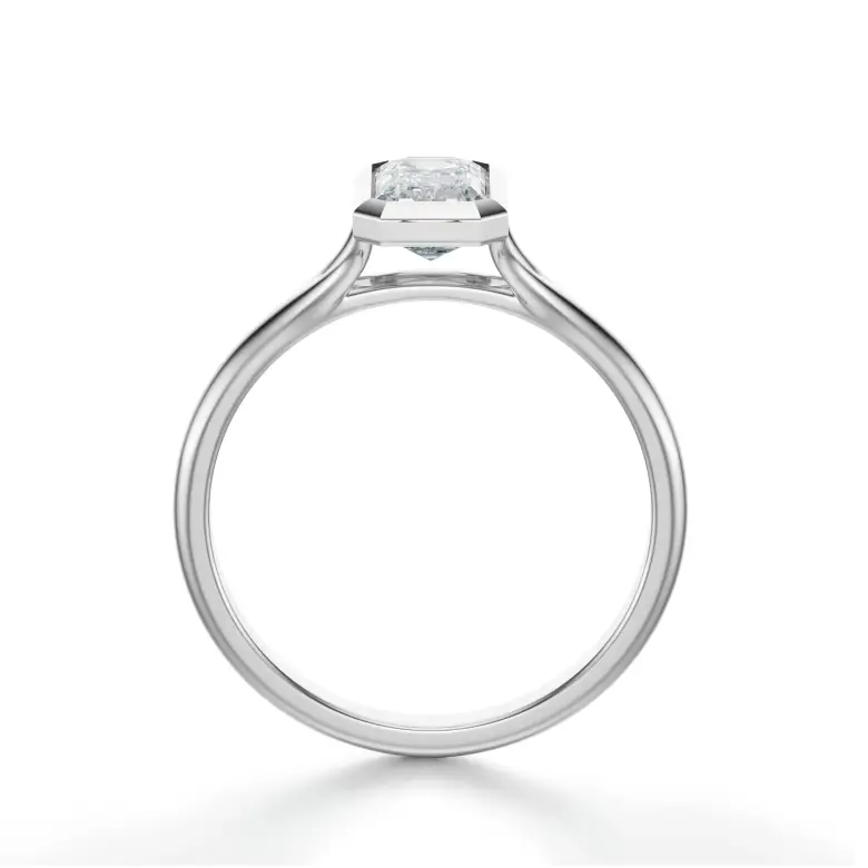 Pierścionek diament szlif szmaragdowy z białego złota SBPZ_033